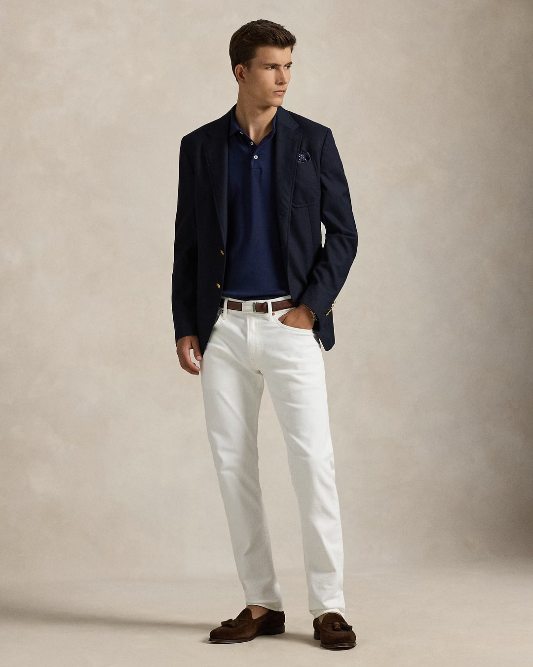 Ralph Lauren Custom Slim Fit Soft Cotton Interlock Polo Shirt | Refined Navy