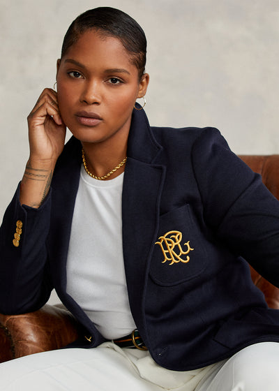 Ralph Lauren Double-Knit Jacquard Blazer | Navy