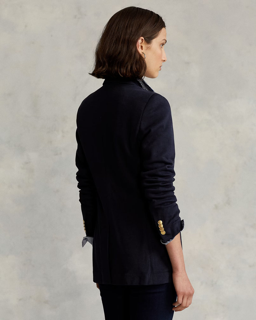 Ralph Lauren Double-Knit Jacquard Blazer | Avenue Navy