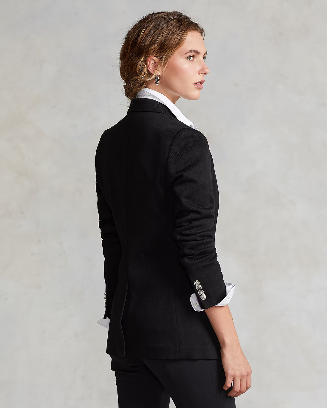 Ralph Lauren Double-Knit Jacquard Blazer | Black