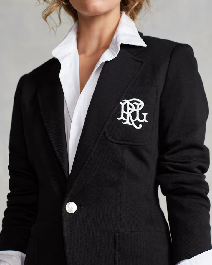 Ralph Lauren Double-Knit Jacquard Blazer | Black