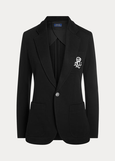 Ralph Lauren Double-Knit Jacquard Blazer | Black