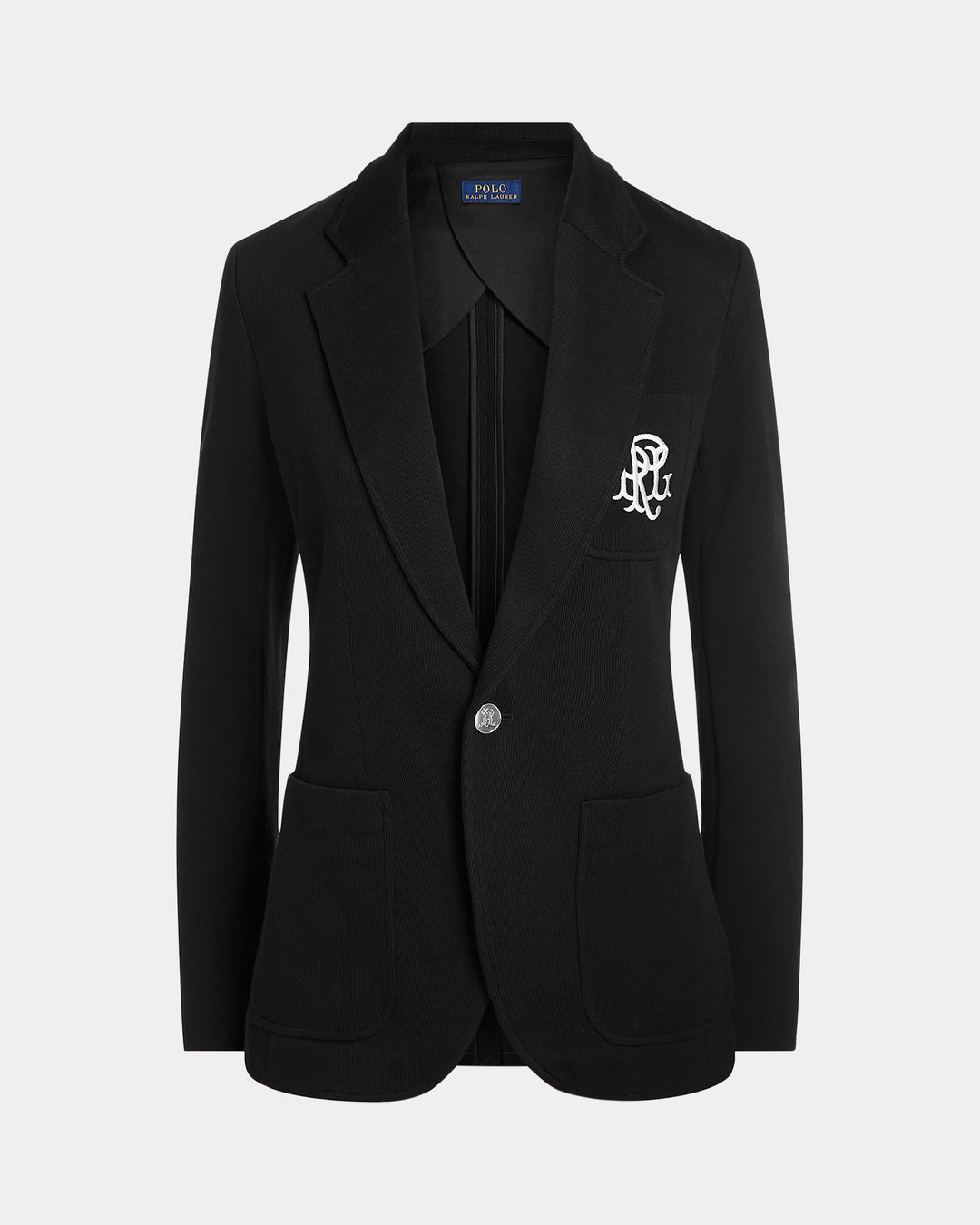 Ralph Lauren Double-Knit Jacquard Blazer | Black
