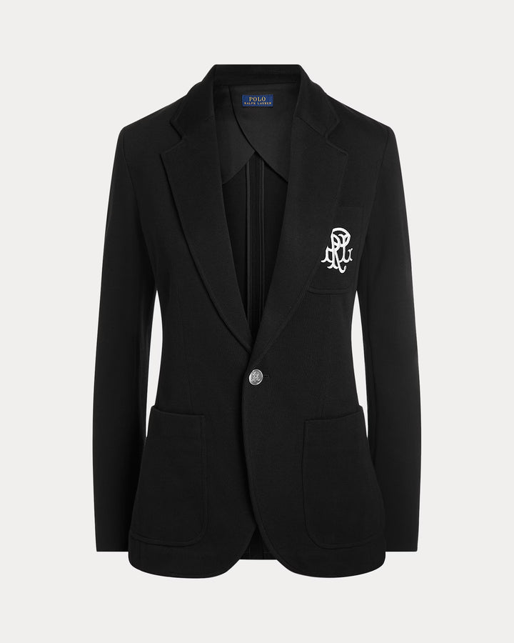 Ralph Lauren Double-Knit Jacquard Blazer | Black