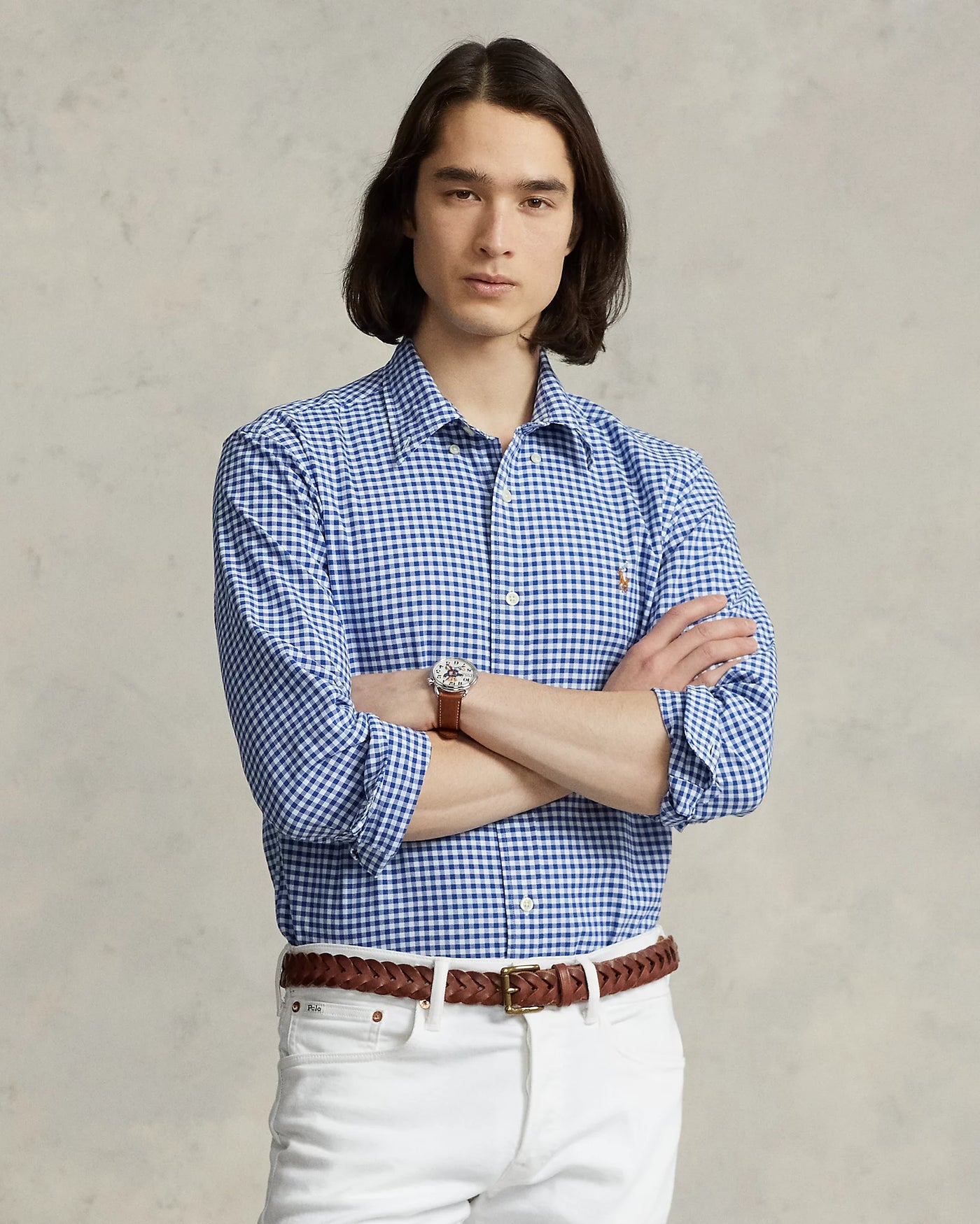 Ralph Lauren Custom Fit Oxford Shirt | Blue/White