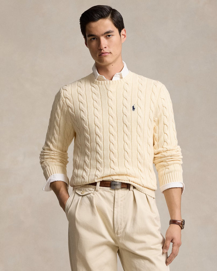 Ralph Lauren Πουλόβερ με Πλεξούδα | Εκρού