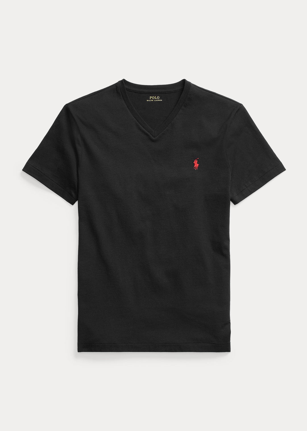 Ralph Lauren Custom Slim Fit Τζέρσεϊ T-Shirt με V Λαιμό | Μαύρο