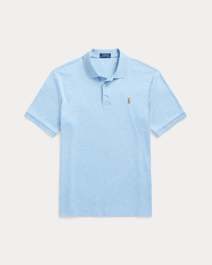 Ralph Lauren Custom Slim Fit Soft Cotton Interlock Polo Shirt | Isle Blue