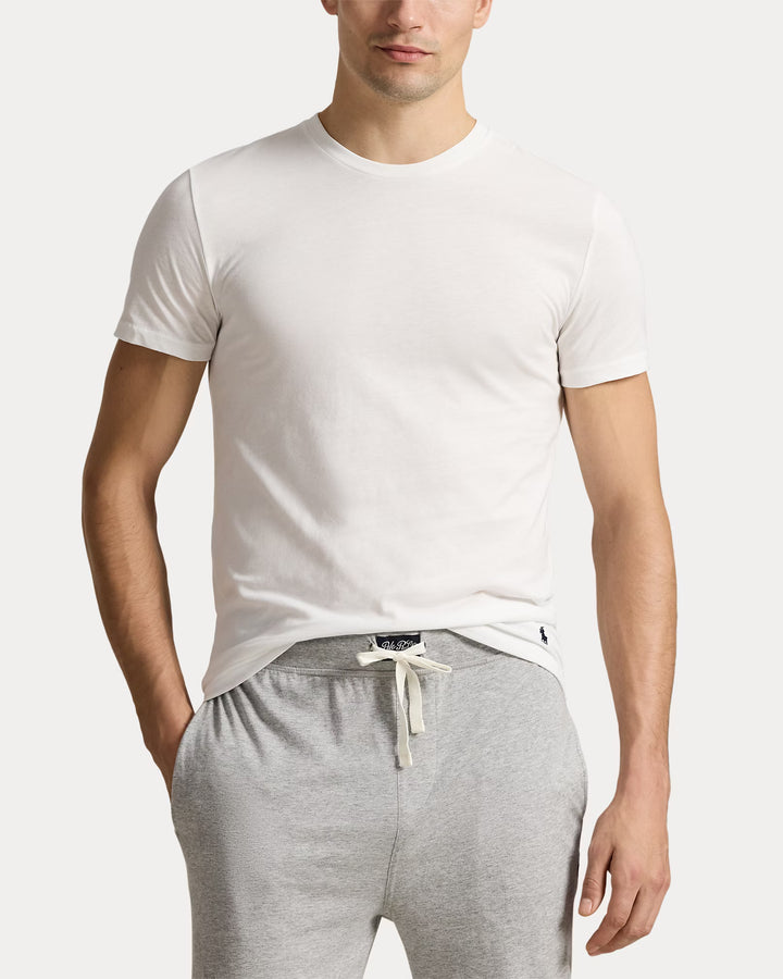 Ralph Lauren طقم 3 تيشيرتات بياقة دائرية Slim Fit | أبيض/أسود/رمادي