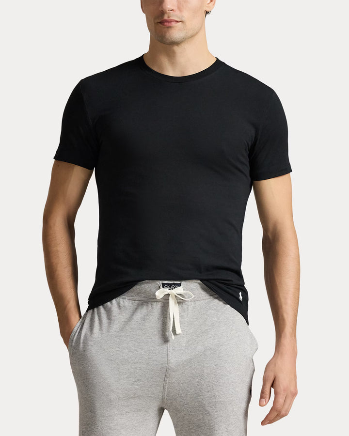 Ralph Lauren طقم 3 تيشيرتات بياقة دائرية Slim Fit | أبيض/أسود/رمادي