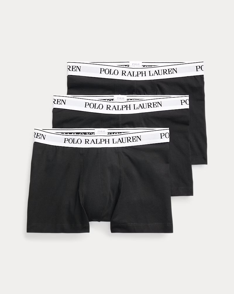 Ralph Lauren Classic Stretch-Cotton Trunk 3-Pack | Black