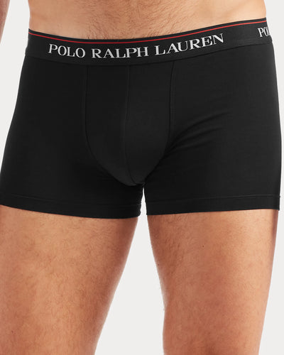 Ralph Lauren Κλασικό Ελαστικό Βαμβακερό Μπόξερ σε Τριάδα | Black/Stripes