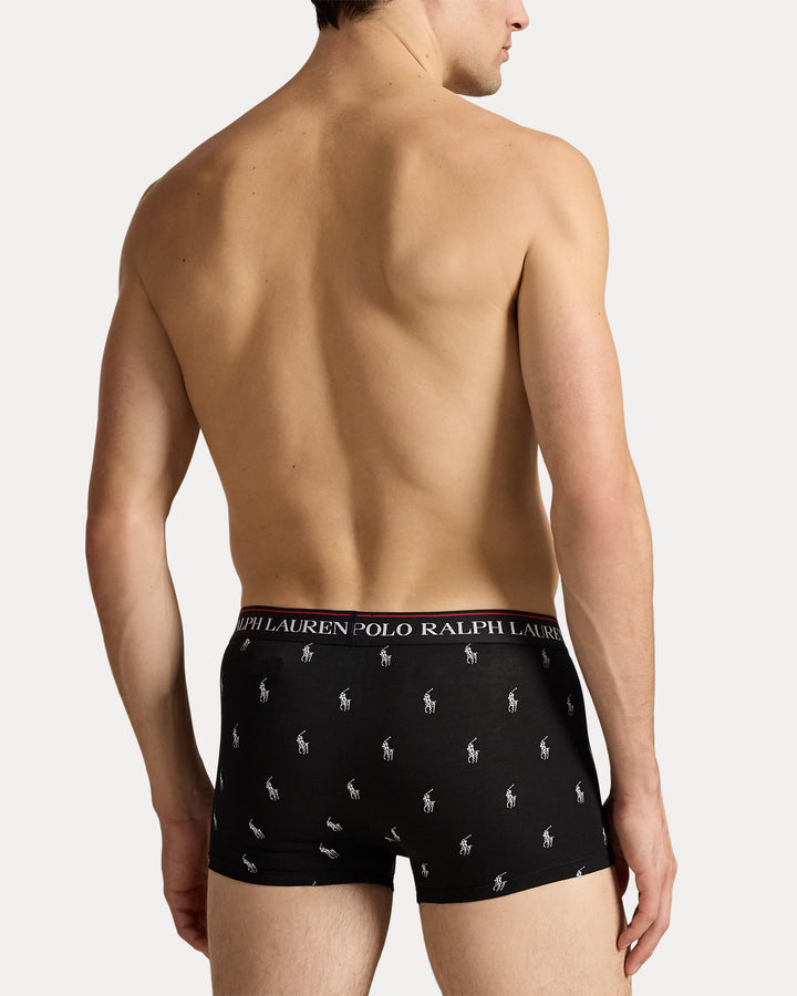 Ralph Lauren Classic Stretch-Cotton Trunk 3-Pack | Black/Stripes