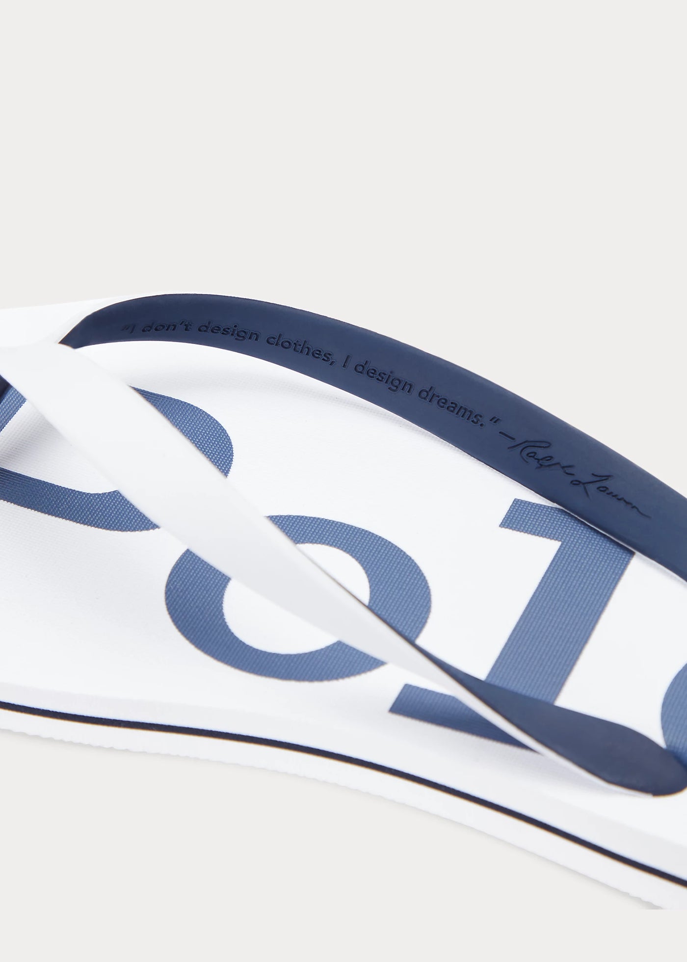 Ralph Lauren Σαγιονάρες με Λογότυπο | Λευκό/Σκούρο Μπλε