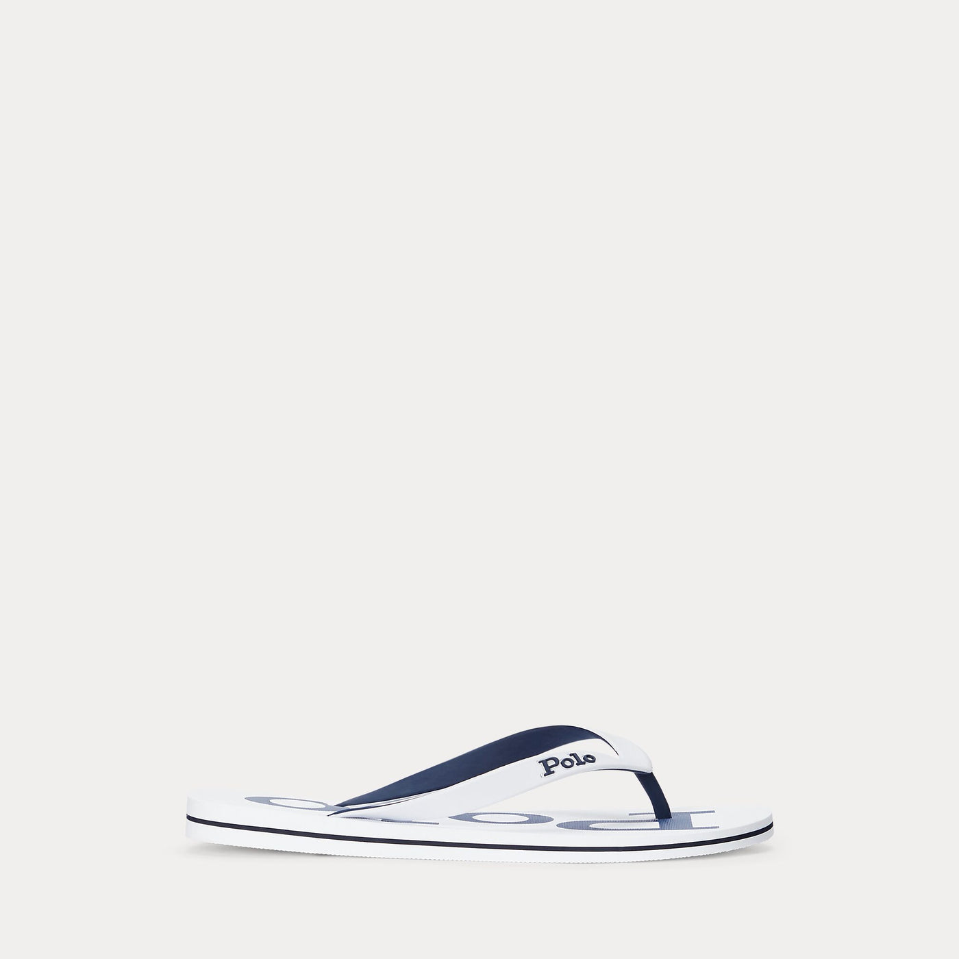 Ralph Lauren Bolt Logo Flip-Flop | White/Navy