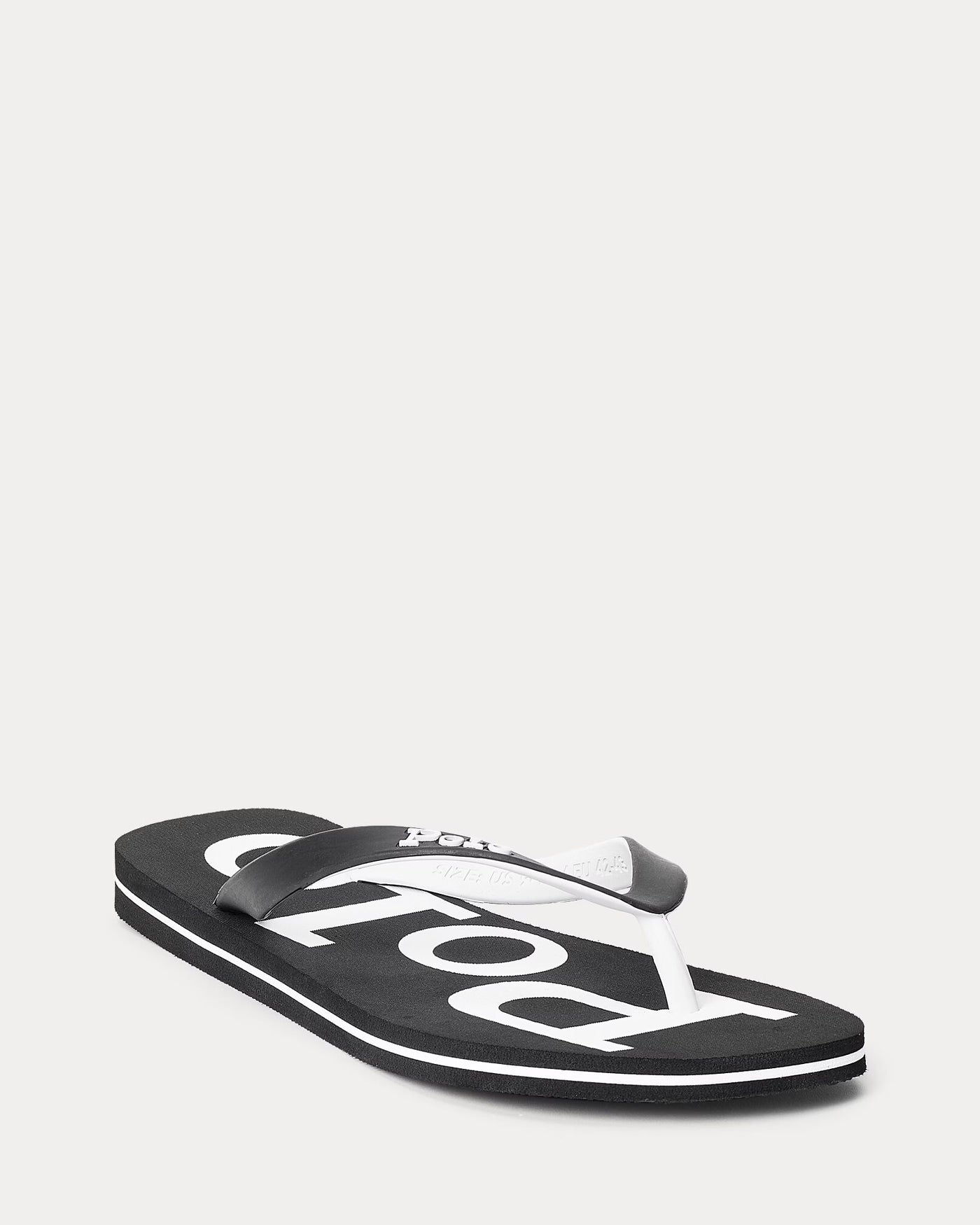 Ralph Lauren Bolt Logo Flip-Flop | Black/White