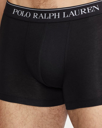 Ralph Lauren Ελαστικό Βαμβακερό Μπόξερ σε Πακέτο των Τριών | Μαύρο/Λευκό/Γκρι