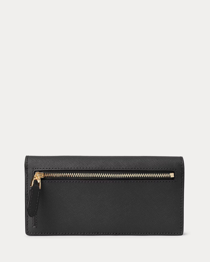Lauren Ralph Lauren Crosshatch Leather Slim Women's Wallet | Black