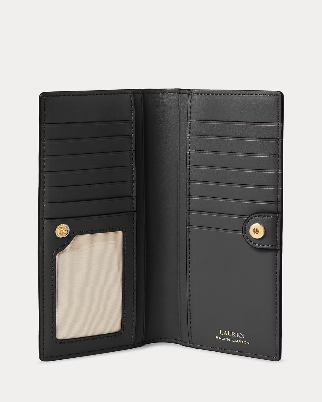 Lauren Ralph Lauren Crosshatch Leather Slim Women's Wallet | Black