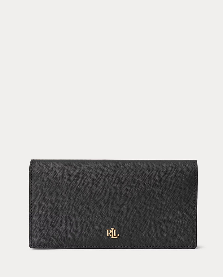 Lauren Ralph Lauren Crosshatch Leather Slim Women's Wallet | Black
