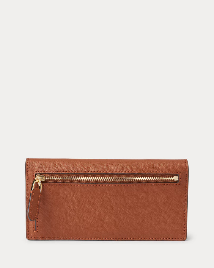 Lauren Ralph Lauren Crosshatch Leather Slim Women's Wallet | Tan