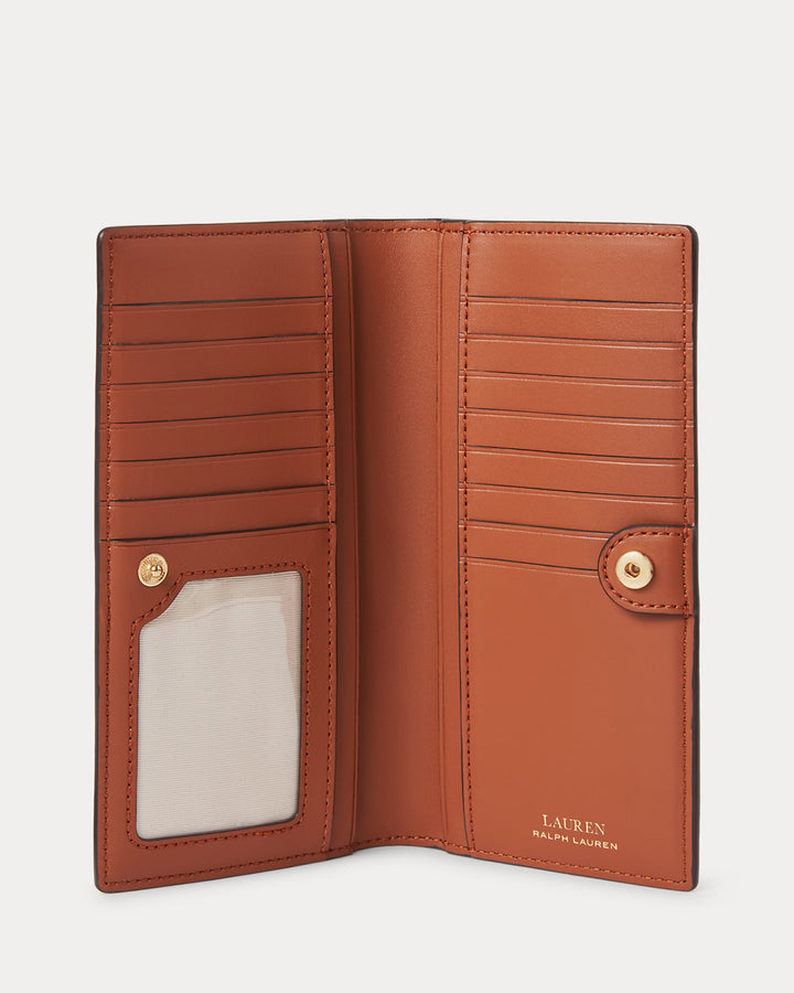 Lauren Ralph Lauren Crosshatch Leather Slim Women's Wallet | Tan
