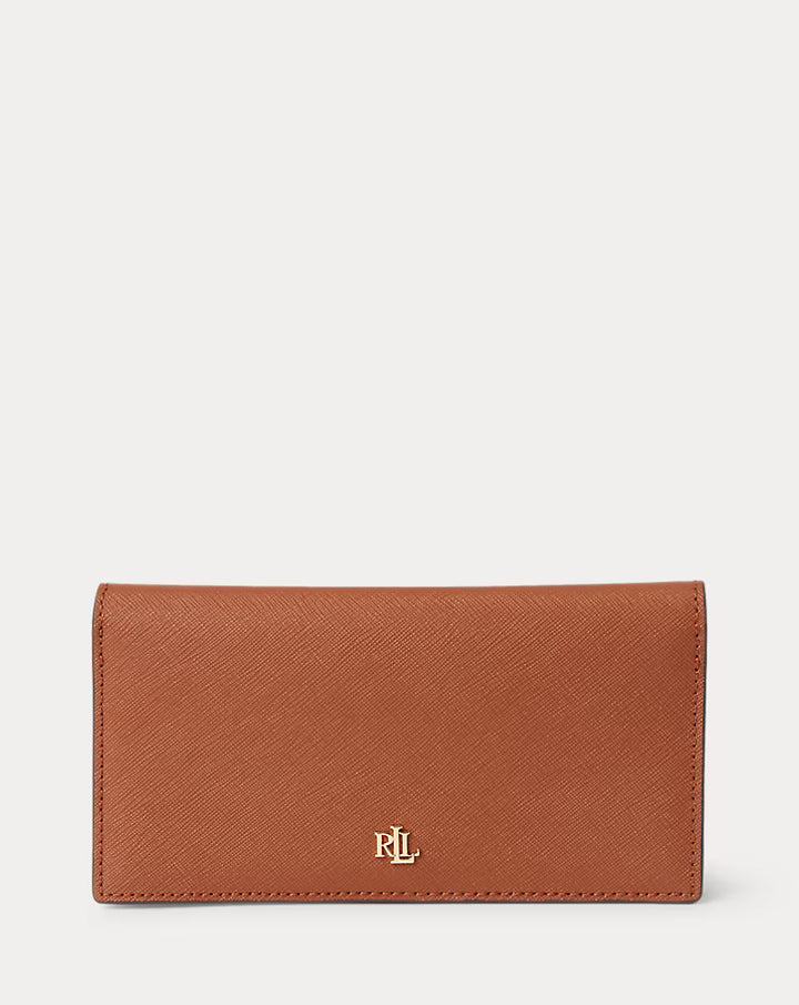 Lauren Ralph Lauren Crosshatch Leather Slim Women's Wallet | Tan