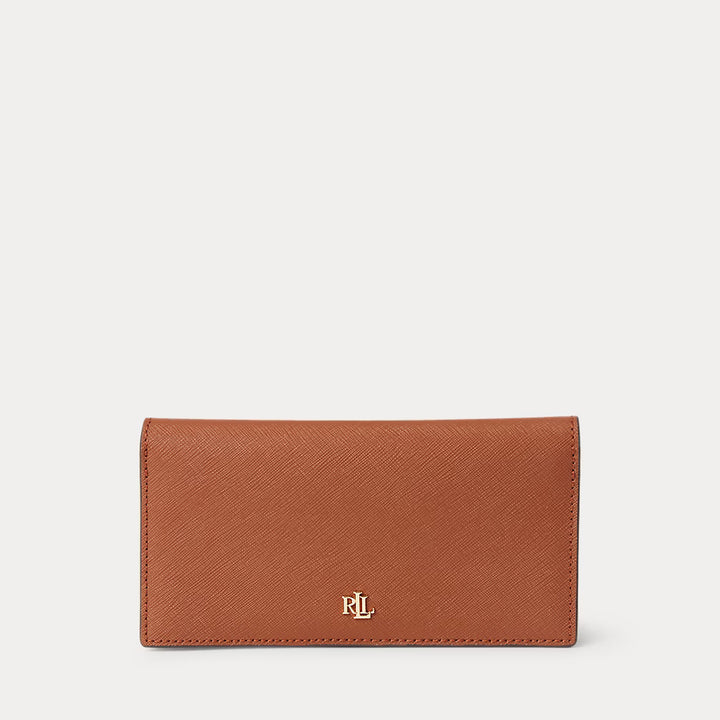 Lauren Ralph Lauren Crosshatch Leather Slim Wallet | Lauren Tan