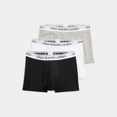 Ralph Lauren Classic Stretch Cotton Trunk 3-Pack | Black/White/Grey