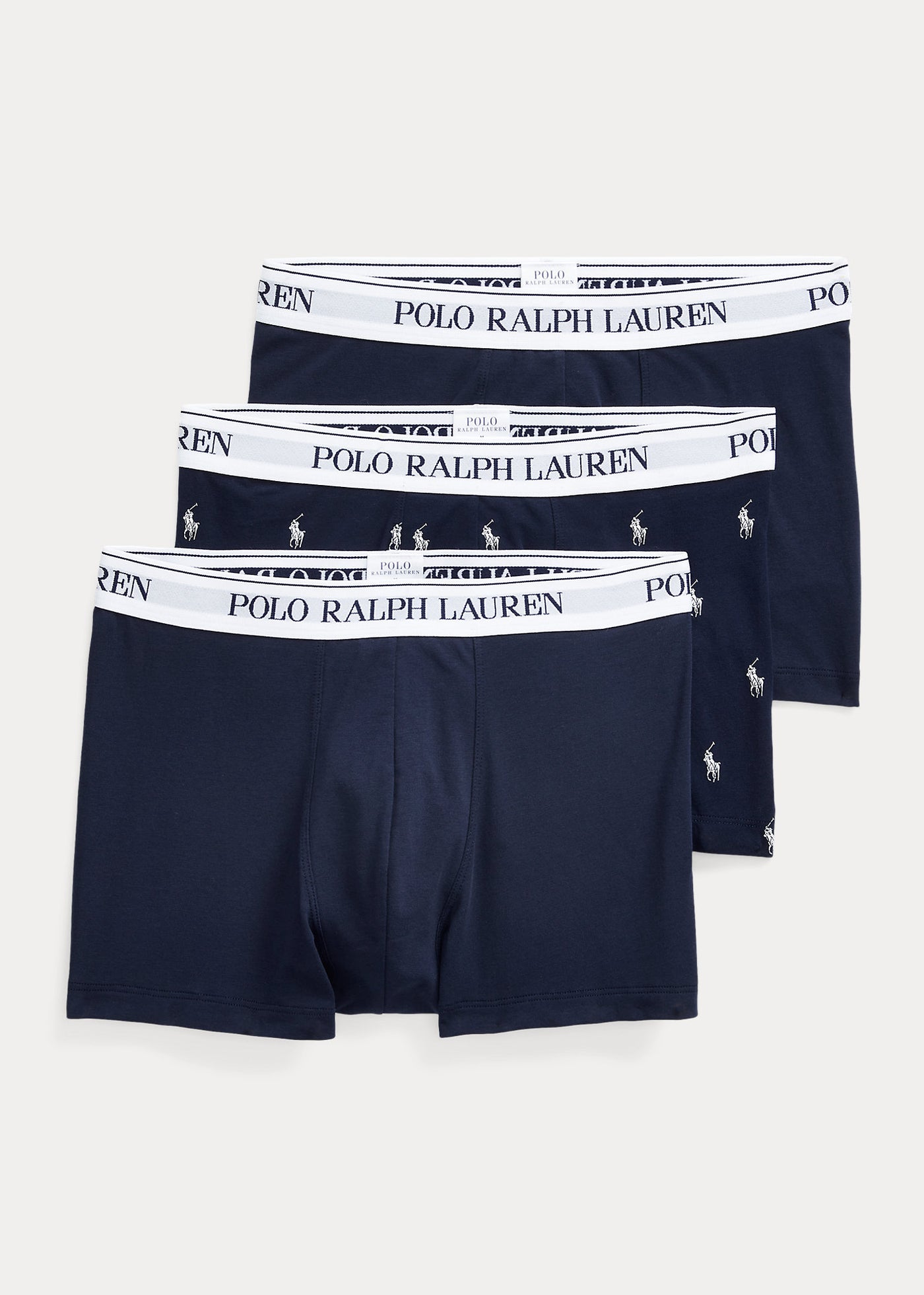Ralph Lauren Κλασικό Ελαστικό Βαμβακερό Μπόξερ σε Τριάδα | Σκούρο Μπλε/Πόνυ