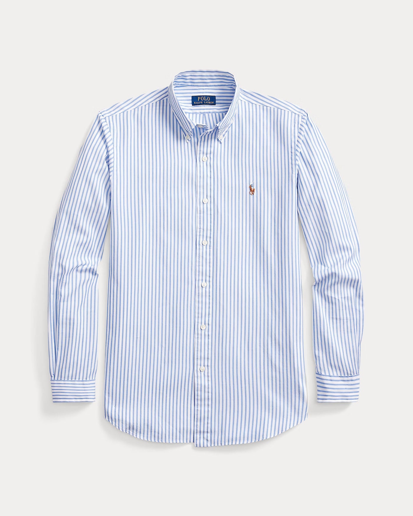 Ralph Lauren Custom Fit Striped Stretch Oxford Shirt | Blue/White