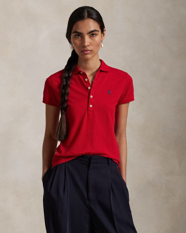 Ralph Lauren Slim Fit Stretch Women's Polo Shirt | Red