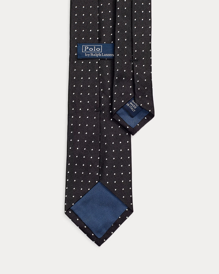 Ralph Lauren Polka Dot Silk Repp Tie | Black/White