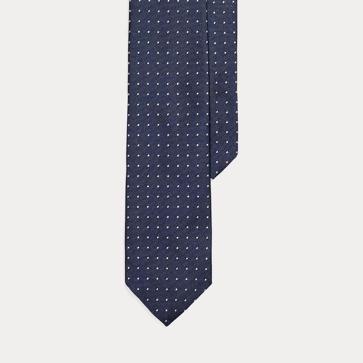 Ralph Lauren Polka Dot Silk Repp Tie | Navy/White