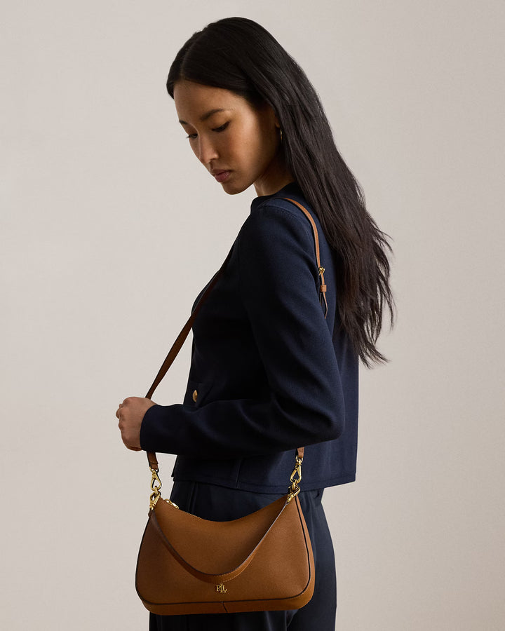 Lauren Ralph Lauren Crosshatch Leather Medium Danni Bag | Lauren Tan