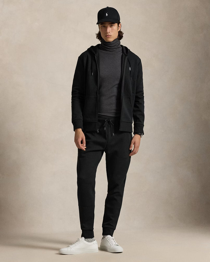 Ralph Lauren Double-Knit Full-Zip Hoodie | Black