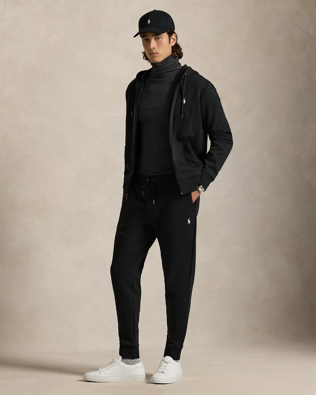 Ralph Lauren Double-Knit Jogging Bottoms | Black