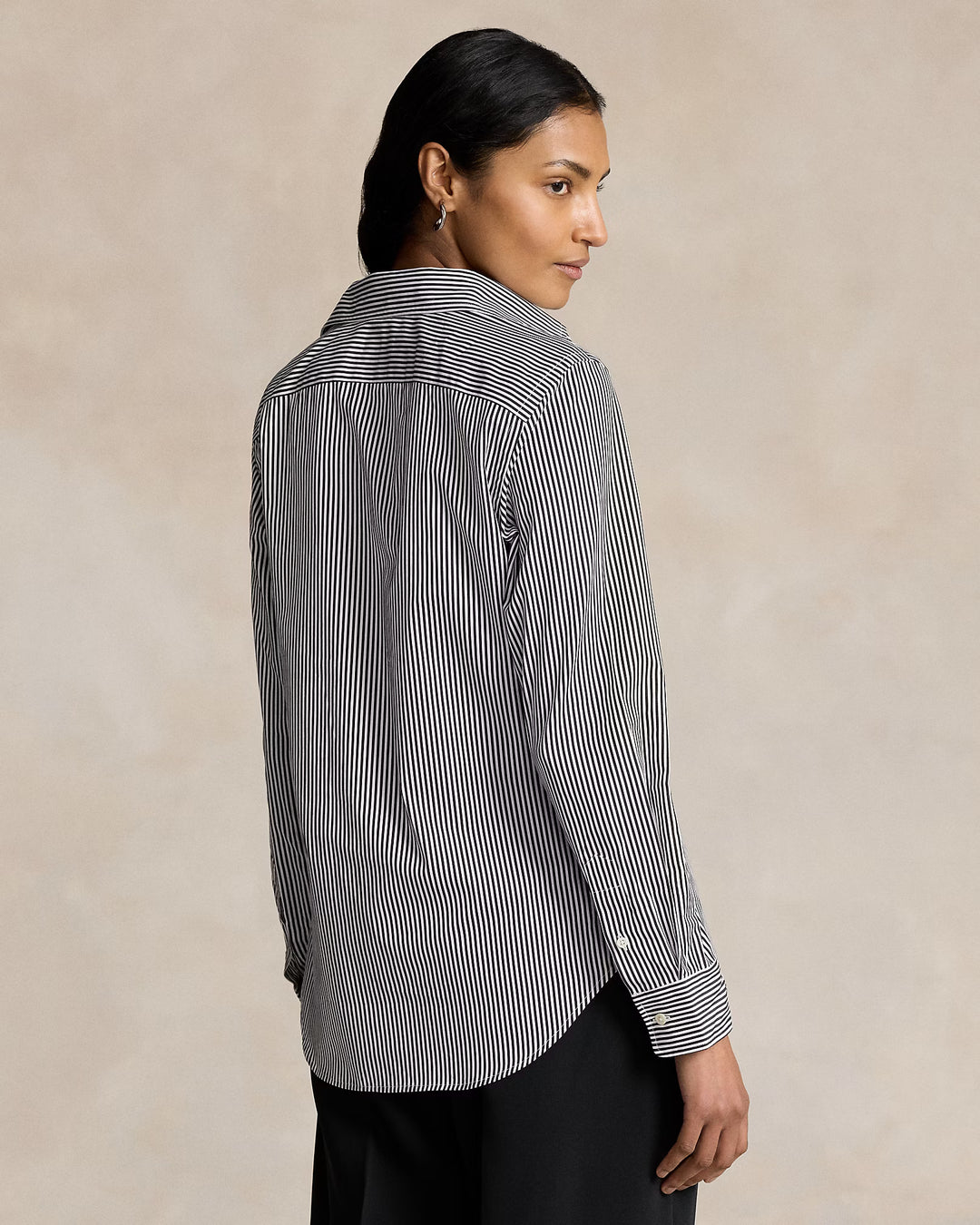 Ralph Lauren Slim Fit Striped Cotton Shirt | White/Black