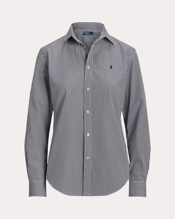 Ralph Lauren Slim Fit Striped Cotton Shirt | White/Black