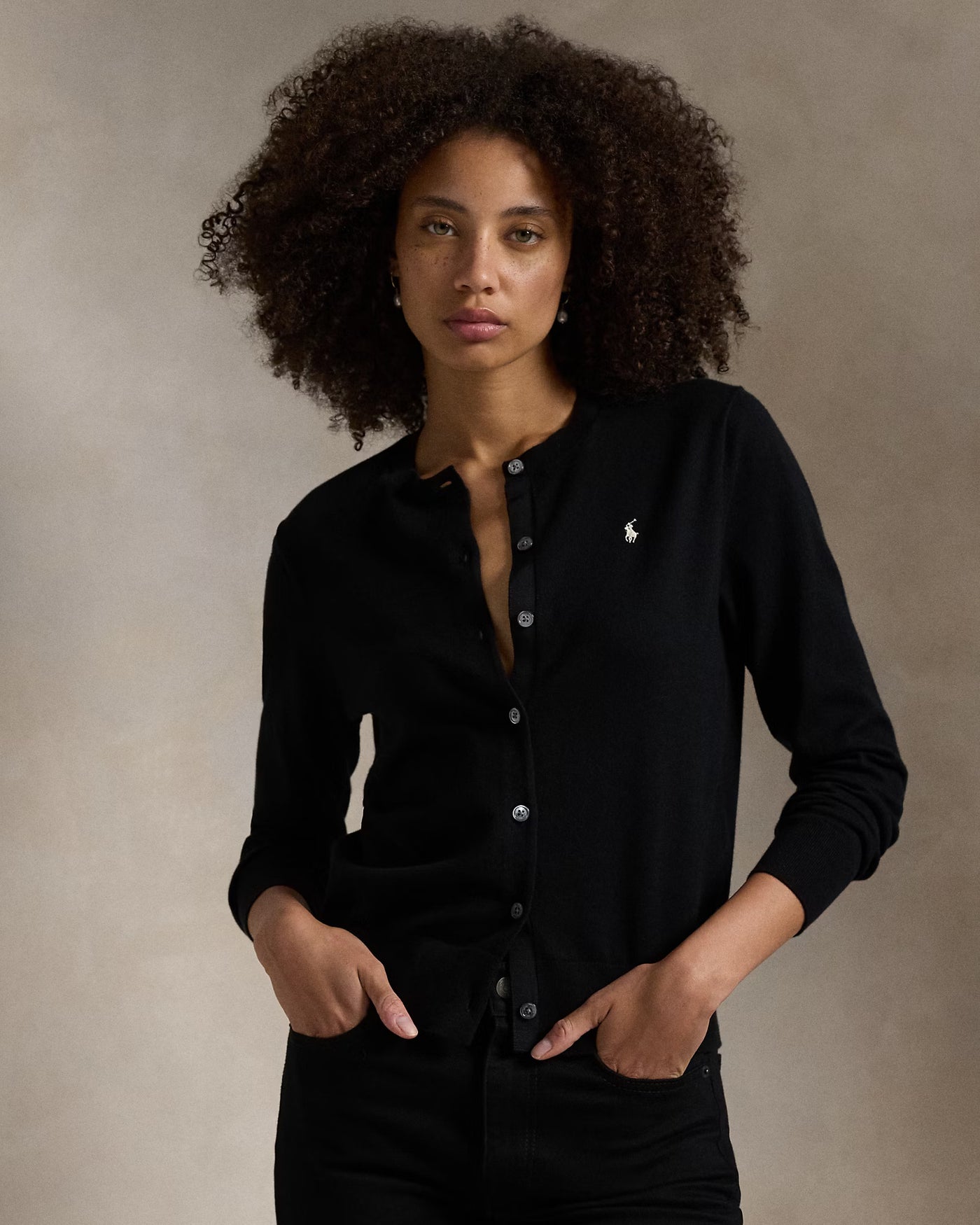 Ralph Lauren Cotton-Blend Cardigan | Black