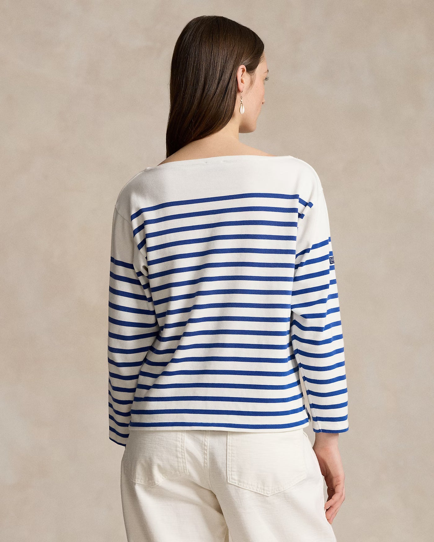 Ralph Lauren Striped Boatneck Mariner Tee | Navy/White