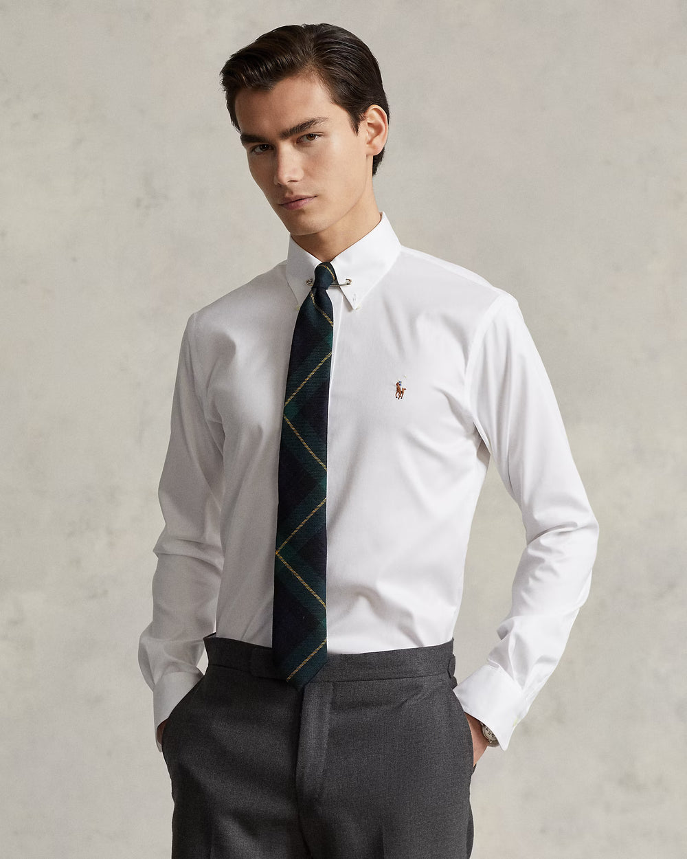 Ralph Lauren Custom Fit Oxford-Hemd | Weiß