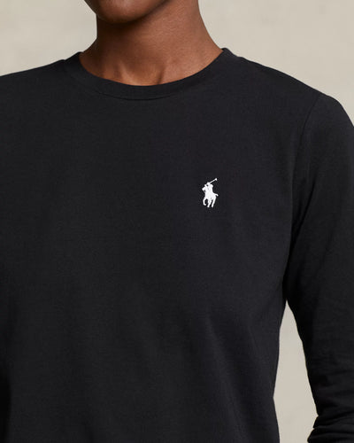 Ralph Lauren Μακρυμάνικο Τζέρσευ T-Shirt Λαιμόκοψη | Μαύρο