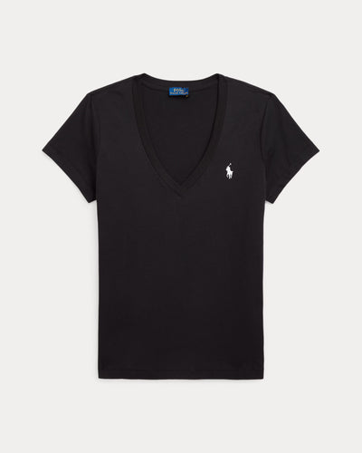 Ralph Lauren Cotton Jersey V-Neck T-Shirt | Black