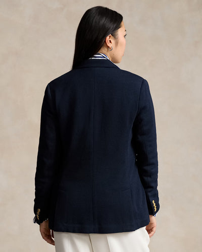 Ralph Lauren Double-Breasted Knit Blazer | Navy