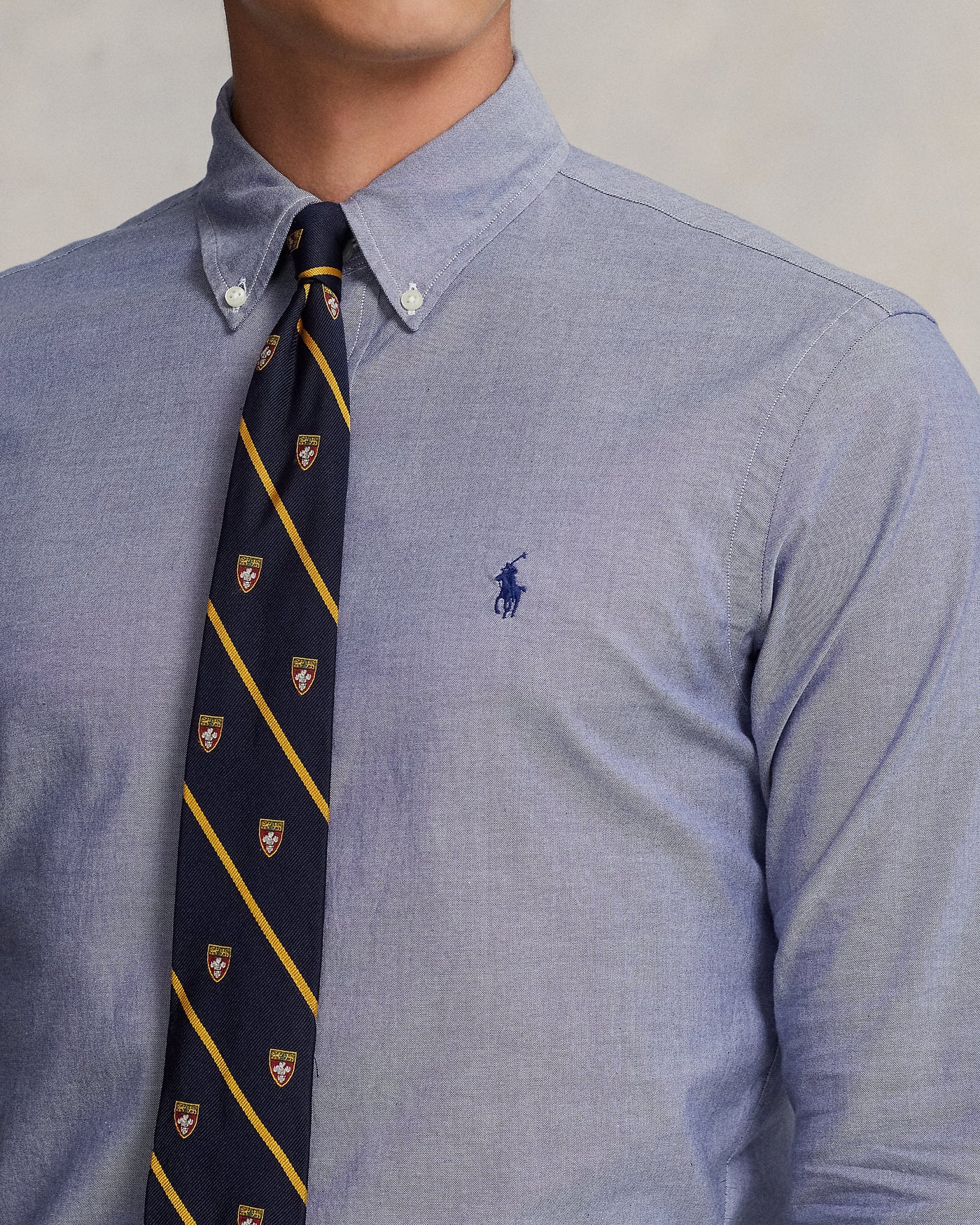 Ralph Lauren Custom Fit Ελαστικό Oxford Υποκάμισο | Σκούρο Μπλε