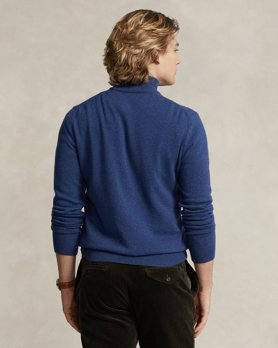 Ralph Lauren Μάλλινο Πουλόβερ με Φερμουάρ στον Γιακά | Μπλε