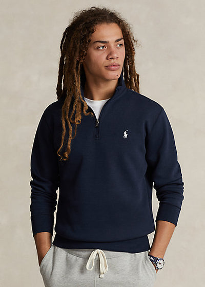 Ralph Lauren Double-Knit Φούτερ με Φερμουάρ | Σκούρο Μπλε