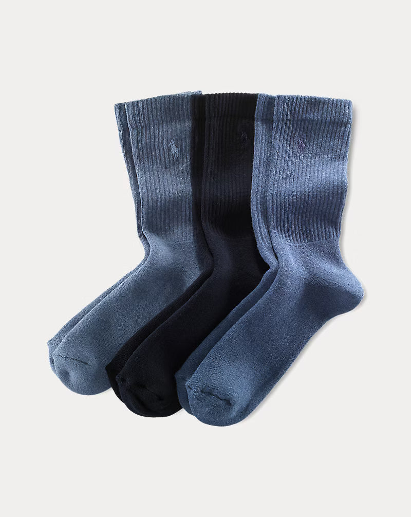 Ralph Lauren Crew Sock 3-Pack | Denim Assorted