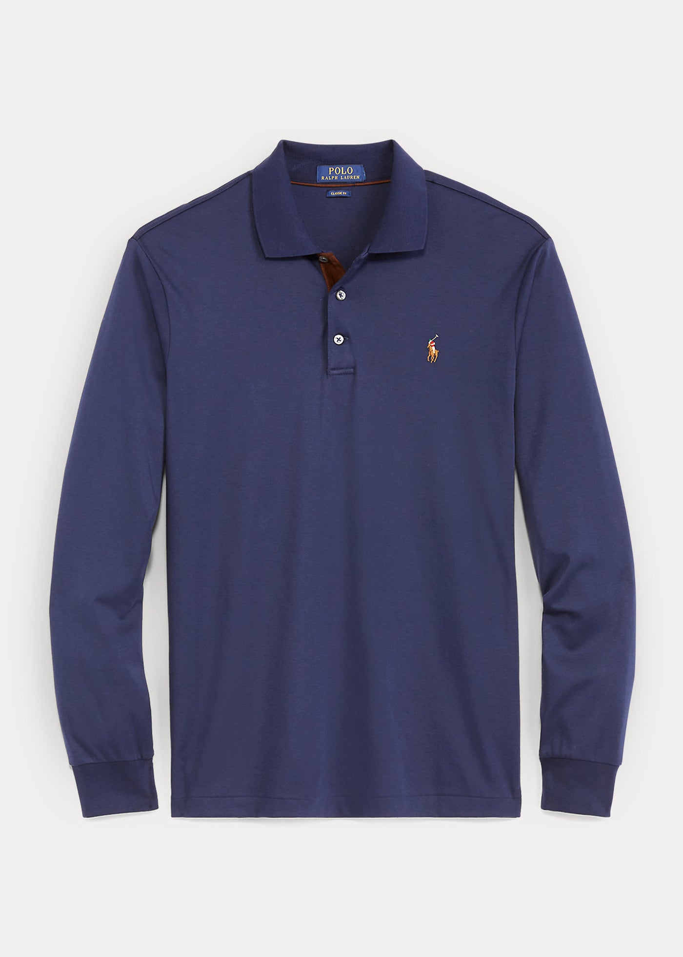 Ralph Lauren Custom Slim Fit Interlock Πόλο από Απαλό Βαμβάκι | Refined Navy